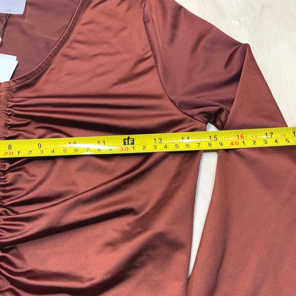 NWT Calia by Carrie Underwood Womens LS Ruched Rash Guard Red Brown UPF 50+ XS - Picture 8 of 10